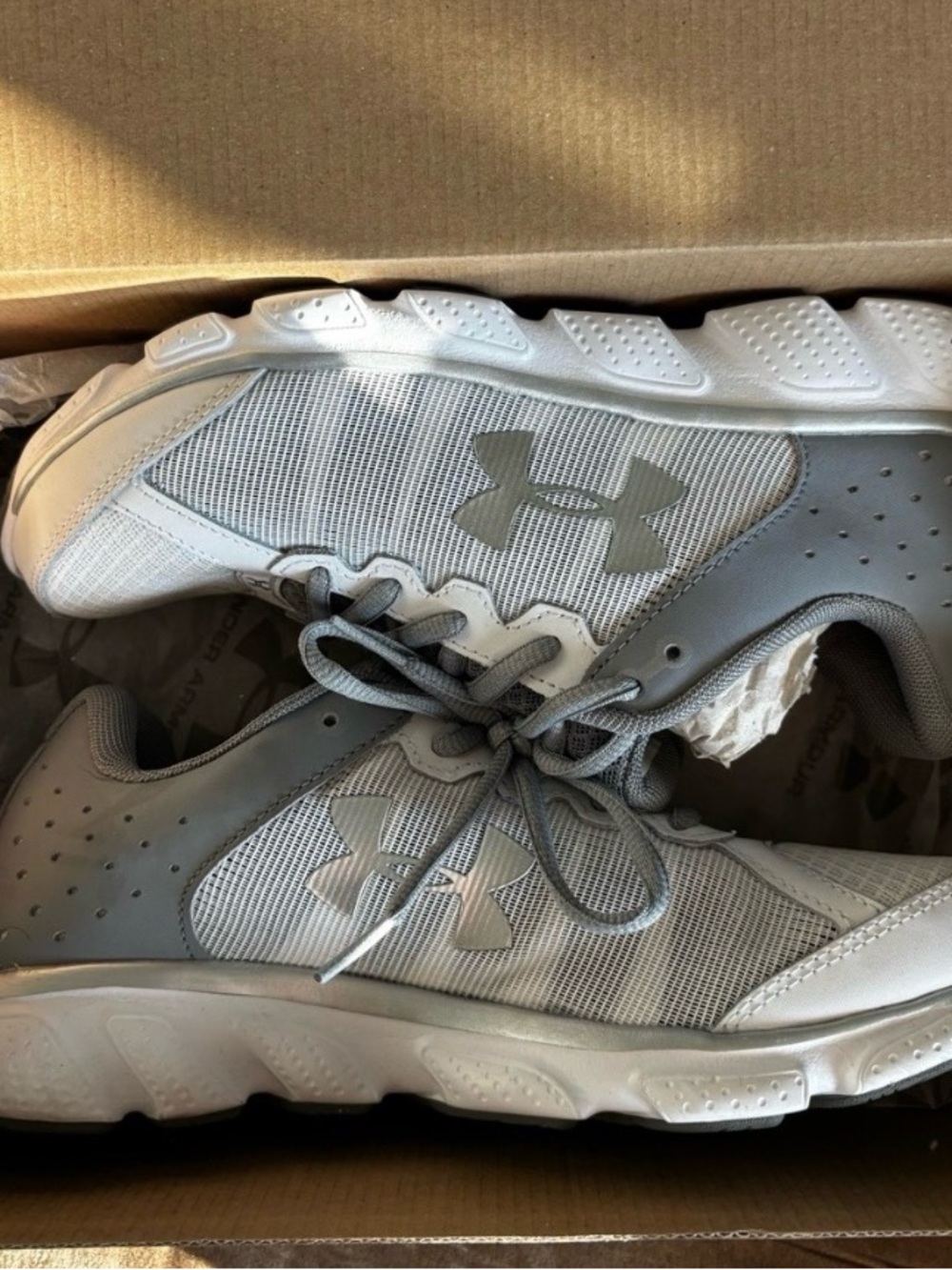 Under Armour Women's Light Gray Mesh Training Sneakers